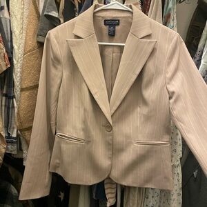 Ann Taylor Women's Beige Pinstripe Blazer